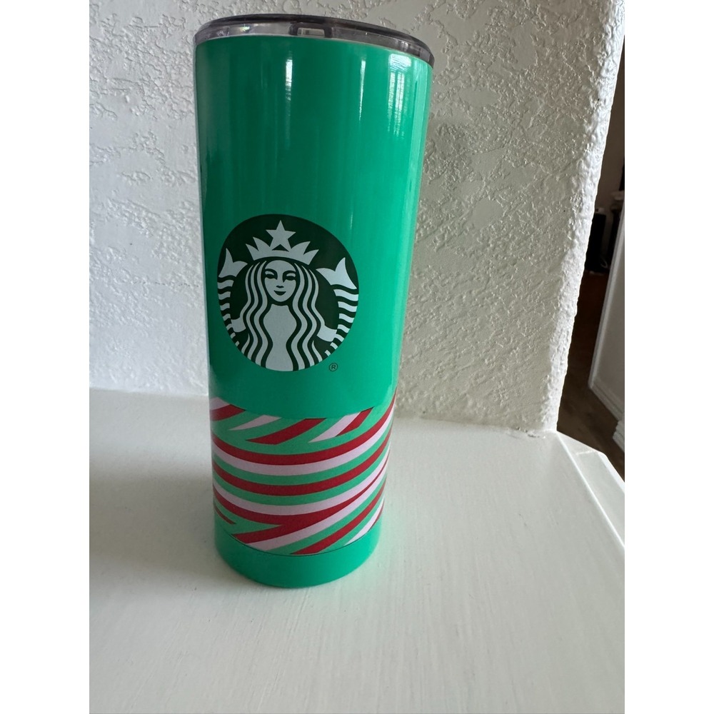 Starbucks Metal Coffee Tea Tumbler Cup 19 oz Christmas Green 2024
